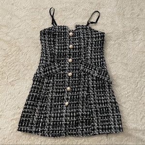 Black/White Dress with pearl details